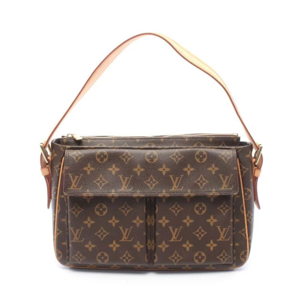 Louis Vuitton Vivacite Shoulder Bag Canvas Leather Monogram Brown